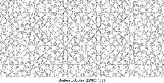 abstract black white line. geometric star shaped texture background. traditional pattern. retro styled concept.
