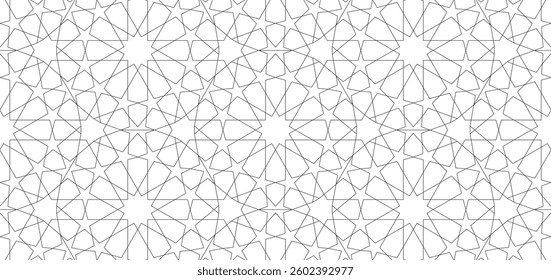 abstract black white line. geometric star shaped texture background. traditional pattern. retro styled concept.