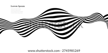 abstract black white line. geometric wave texture background. striped water pattern. retro styled concept.