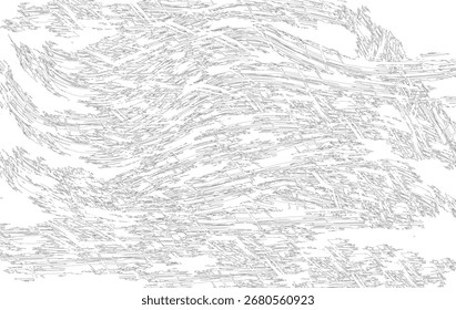 Plano de fundo de traçado de linha preto e branco abstrato com esboço caótico. Esta textura grunge é perfeita para uso em cartazes, folhetos, fundos do site, capas de álbuns, ilustrações digitais.