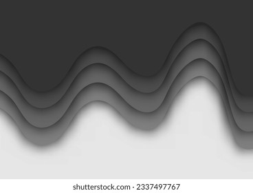 Abstract black and white line wave signal presentation background. vector illustration.