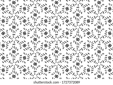 Abstract black and white linear vector background.