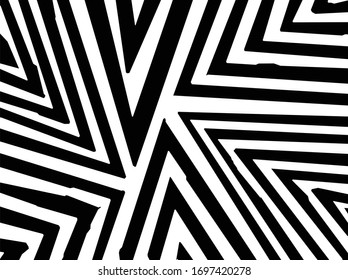 Abstract black and white lines backdrop. Geometric monochrome design