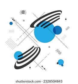 Abstract black and white lines background. 3d forms sphere wallpaper design. Circle pattern perspective