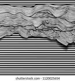 Abstract black and white lines design elements