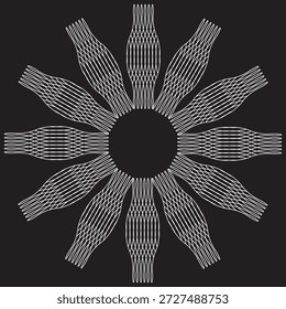 Abstrakte Schwarz-Weiß-Linien Blumendesign Hintergrund 