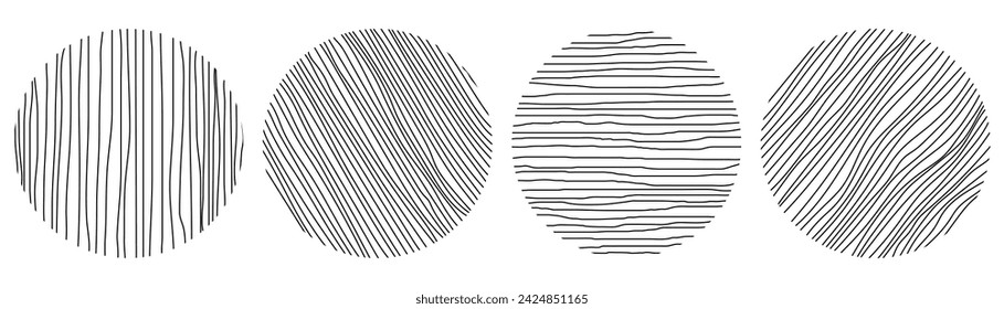 Abstract Black and White Lines Forming Elliptical and Circular Shapes on a Plain Background. Vector illustration.