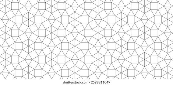 abstract black white lines. geometric hexagon tile texture background. dodecagon pattern. architectural concept.