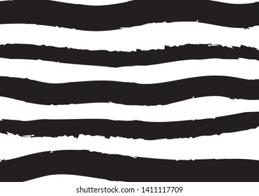 Abstract black white lines. Hand drawn with digital vector dry brush. Suitable for print and web abstract background.