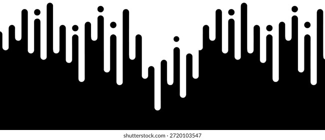 Abstract Black and White Liquid Drip Wave Shape Vector Background