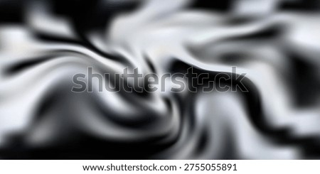 Abstract black and white liquid marble mesh gradient background with wavy flow texture