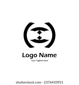 abstract black and white logo