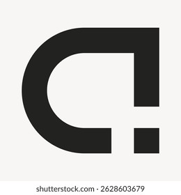 Abstract black and white logo design with bold lines and geometric shapes. Modern logo with abstract elements and bold design. Minimalist black and white logo. Geometric shape vector.