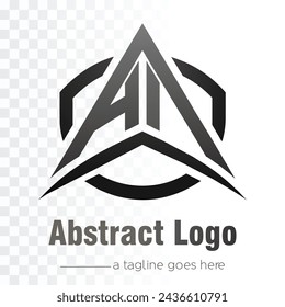 Abstract Black and white logo vector design template on transparent background