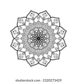 Abstract black white mandala background pattern design with Islamic art mandala 