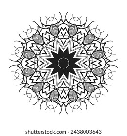Abstract black white mandala background pattern design