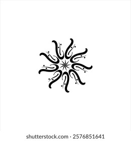 Abstract black and white mandala ornamental pattern