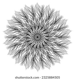 Abstrakte schwarz-weiße Mandala. Vektorgrafik für das Farbbuch.