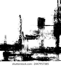 Abstract black and white mask. Creative drawn background. Grunge graphics universal use isolated