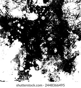 Abstract black and white mask. Creative hand drawn background. Grunge graphics universal use isolated