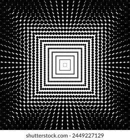 Abstract Black and White Maze Pattern Design Illustration. Gradient background with half-tone dot vector light effect design