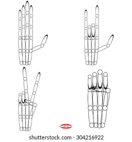 abstract black white mechanical hands pointer with grey ellipses isolated on white background. vector illustration