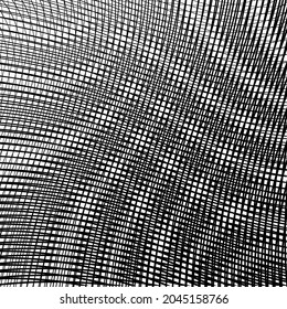 Abstract black and white mesh background with crossed stripes texture and moire effect. Monochrome background saver for interior decor, wall panels, mobile apps, business card, image of blog. 