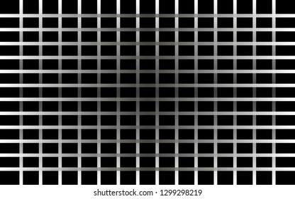 Abstract black and white mesh grid pixels. Dark colors squares black. Monochrome halftone effect. Abstract background pattern for design. Grunge texture. Vector illustration eps10.