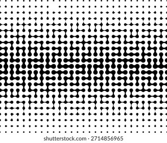 Abstract Black and White Metaball Network