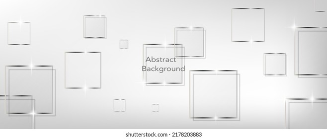 Abstract black and white metal glass mirror rectangle with white background frame, with space for your text. Vector illustration