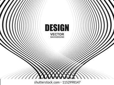 Abstract .Black and white modern background, waves lines .vector
