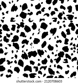 Abstract black and white modern leopard seamless pattern. Animals trendy background. Monochrome decorative vector stock illustration for print, card, fabric, textile. Modern ornament of stylized skin