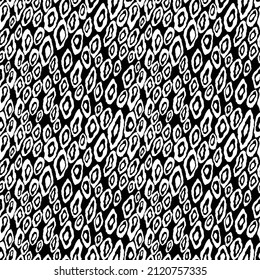 Abstract black and white modern leopard seamless pattern. Animals trendy background. Monochrome decorative vector stock illustration for print, card, fabric, textile. Modern ornament of stylized skin