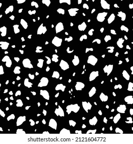 Abstract black and white modern leopard seamless pattern. Animals trendy background. Monochrome decorative vector stock illustration for print, card, fabric, textile. Modern ornament of stylized skin