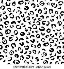 Abstract black and white modern leopard seamless pattern. Animals trendy background. Monochrome decorative vector stock illustration for print, card, fabric, textile. Modern ornament of stylized skin