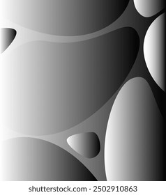 Abstractas fondo blanco y negro monocromo con curvas, líneas y ondas. Afiche del Vector.