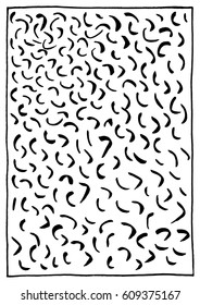 Abstract black and white monochrome ink stroke texture background vector