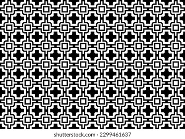Resumen del patrón monocromo en blanco y negro. Patrón geométrico repetible y sin problemas. Diseño abstracto moderno para tapices, cubiertas, textiles y otros proyectos.
