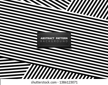 Abstract black and white op art stripe line pattern design. You can use for ad, poster, artwork, design element, cover background, print, annual report. illustration vector eps10