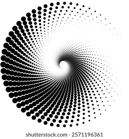 Abstract Black And White Optical Illusion Spiral Dot Pattern Design
