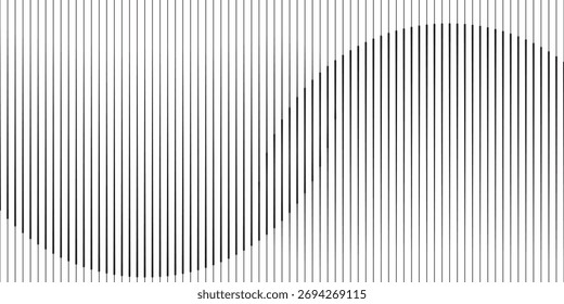 Abstrakter Hintergrund der optischen Täuschungslinien in Schwarz und Weiß. Modernes Trenddesign in Vektorgrafik