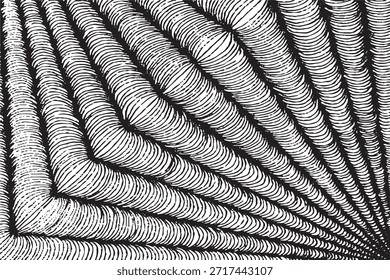 Plano de fundo do padrão óptico abstrato preto e branco da linha de ilusão