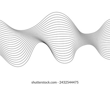 Blanco y negro abstracto 
patrón de líneas ópticas, diseño de líneas onduladas abstracto de las cubiertas geométricas de la raya de la onda.