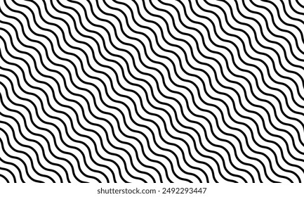 Patrón Abstractas de líneas ópticas en blanco y negro, diseño de líneas onduladas con cubiertas geométricas abstractas de rayas onduladas.
