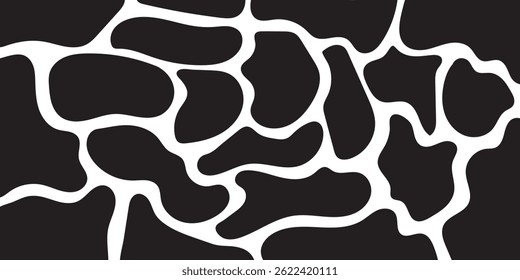 Plano de fundo do projeto do padrão orgânico preto e branco abstrato