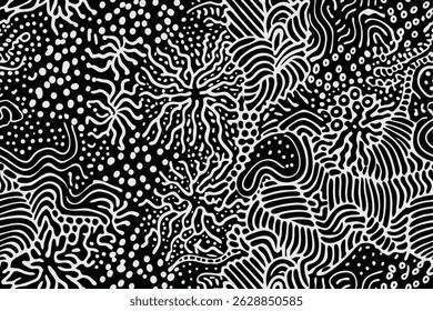 Abstractas diseño de patrón orgánico en blanco y negro adecuado para varios proyectos creativos