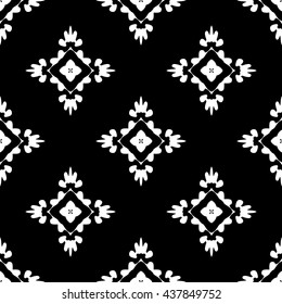 Abstract black and white ornament for wallpapers and background.