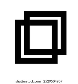 Abstract black and white overlapping square illustration.
