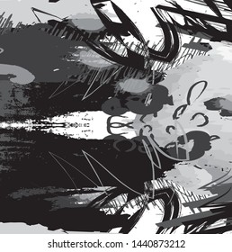 Abstract black and white paint brush and strokes, scribble lines pattern background. colorful black and white nice brush strokes and hand drawn background. modern beautiful grunge and strokes 