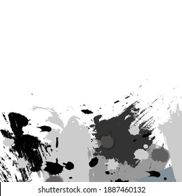 Resumen de pincel y trazos de pintura en blanco y negro, fondo de patrón de garabato. Creativos colores con salpicaduras en blanco y negro y fondo dibujado a mano. fondo moderno y bonito de grunge y rayas